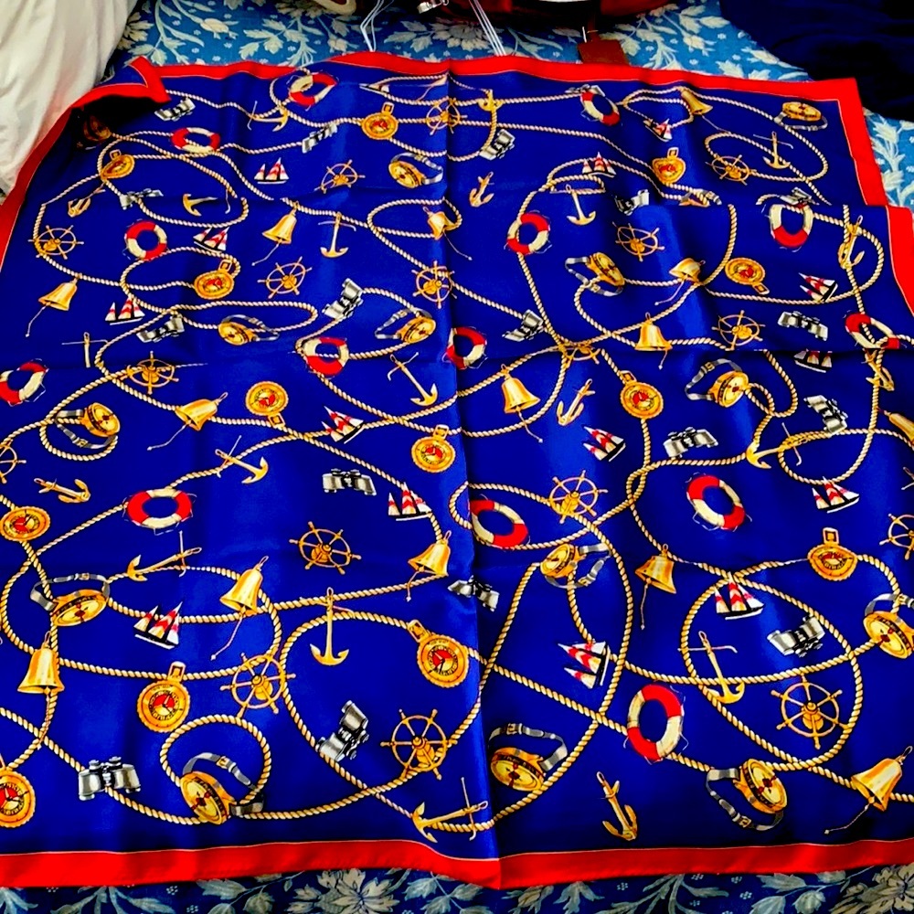 Brooks Brothers nautical silk scarf